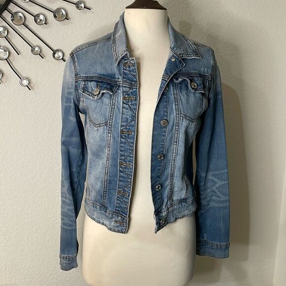 Mossimo denim jacket lightly distressed  | size S - Picture 2 of 8